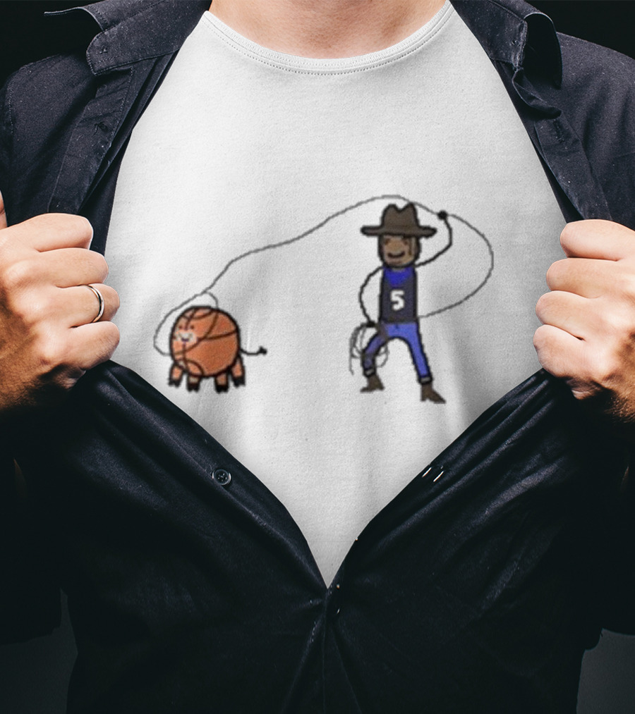 Paint Paolo Ranch-Ero Basketball Cowboy With Number Five T-Shirt