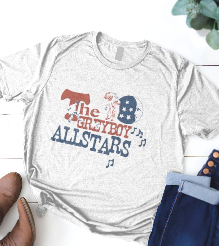 The Greyboy Allstars Bear And Moon Musical Notes T-Shirt