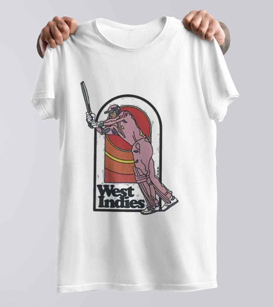 West Indies Cricket Pink 70s Uniform T-Shirt