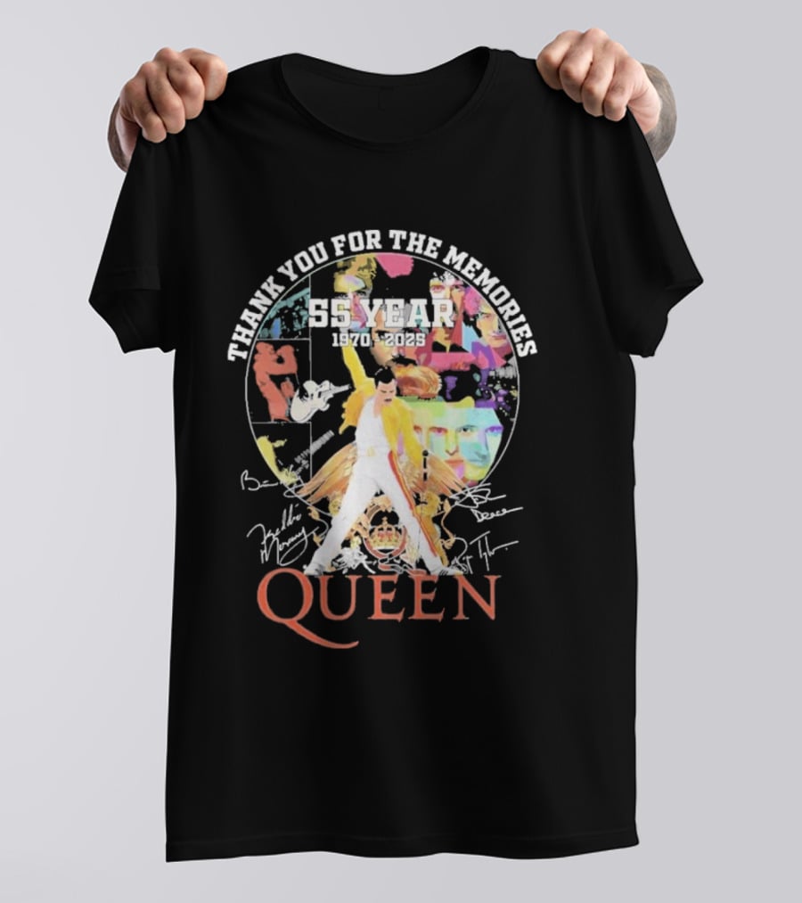 Thank You For The Memories 55 Years 1970-2025 Queen Iconic Band T-Shirt