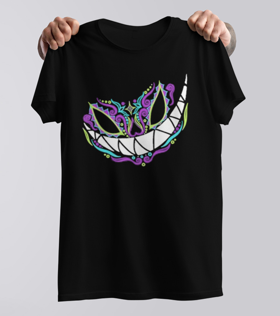 The Catrina Cheshire Cat Inspired Day Of The Dead Style Camiseta Relaxed T-Shirt