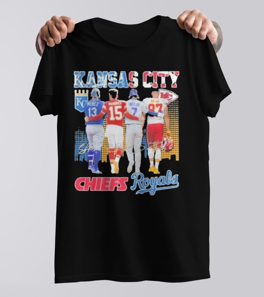 Kansas City Chiefs Royals Perez Mahomes Witt Jr Kelce T-Shirt