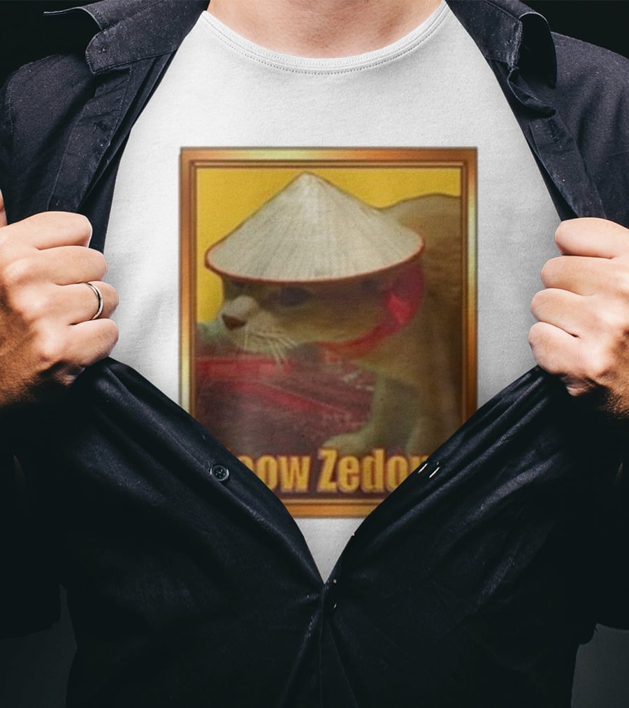 Funny Ahh Tees Meow Zedong Cat With Hat T-Shirt