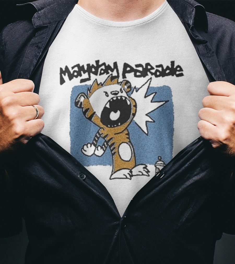 Mayday Parade Cartoon Tiger Shouting T-Shirt