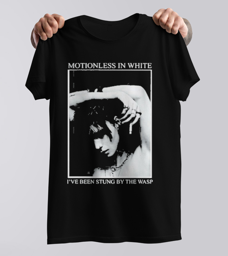 Motionless In White I've Been Stung By The Wasp Monochrome Portrait Image T-Shirt