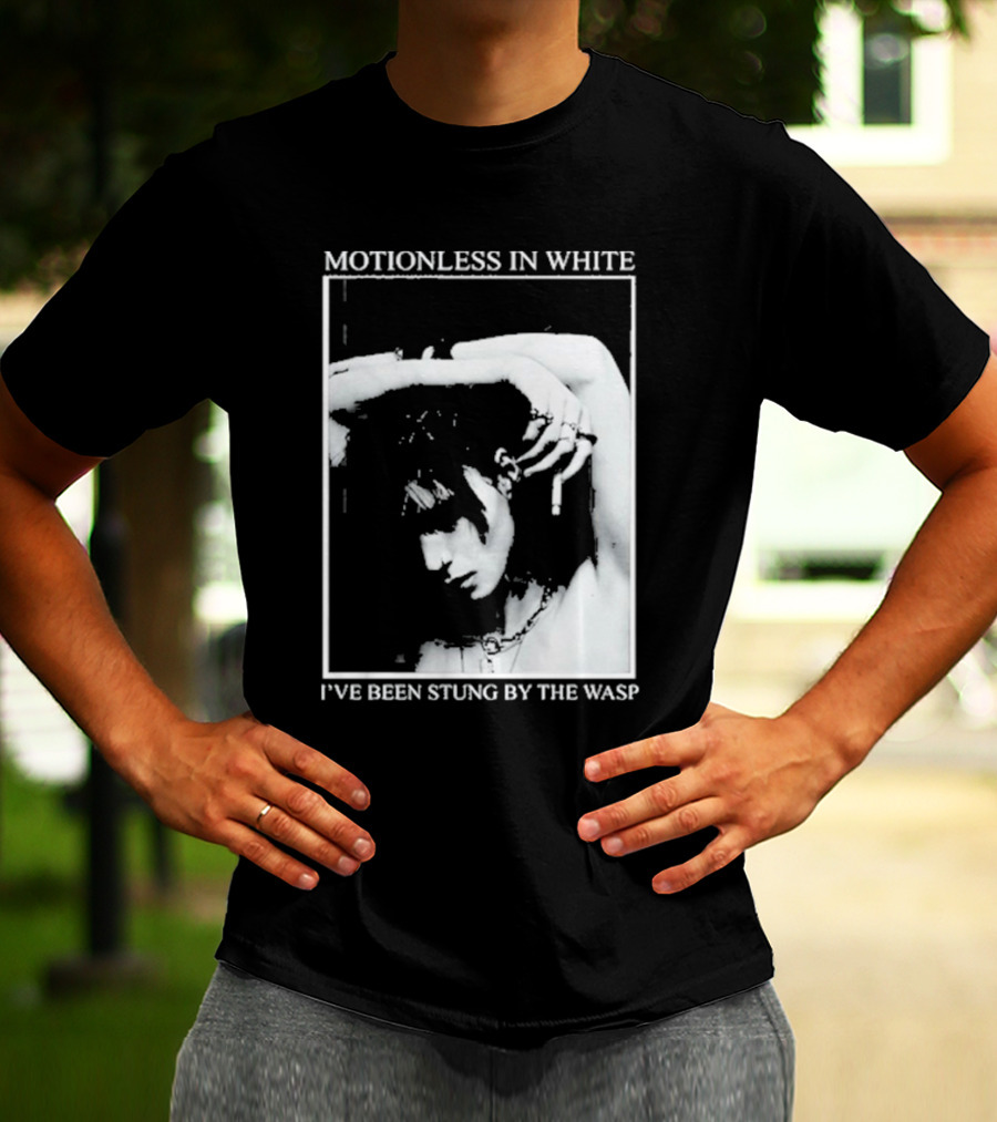 Motionless In White I've Been Stung By The Wasp Monochrome Portrait Image T-Shirt