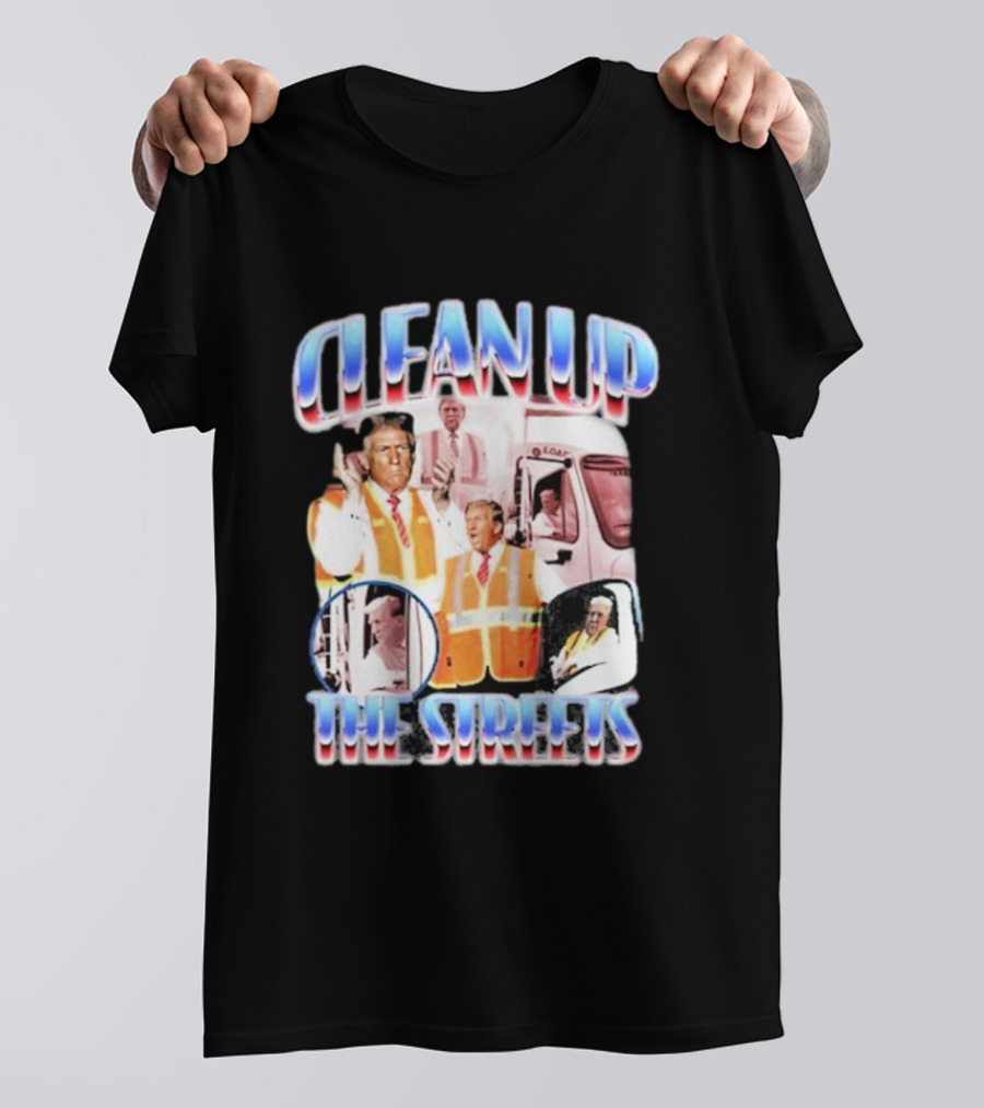 Old Row Clean Up The Streets Iconic Public Figures In Safety Vests T-Shirt