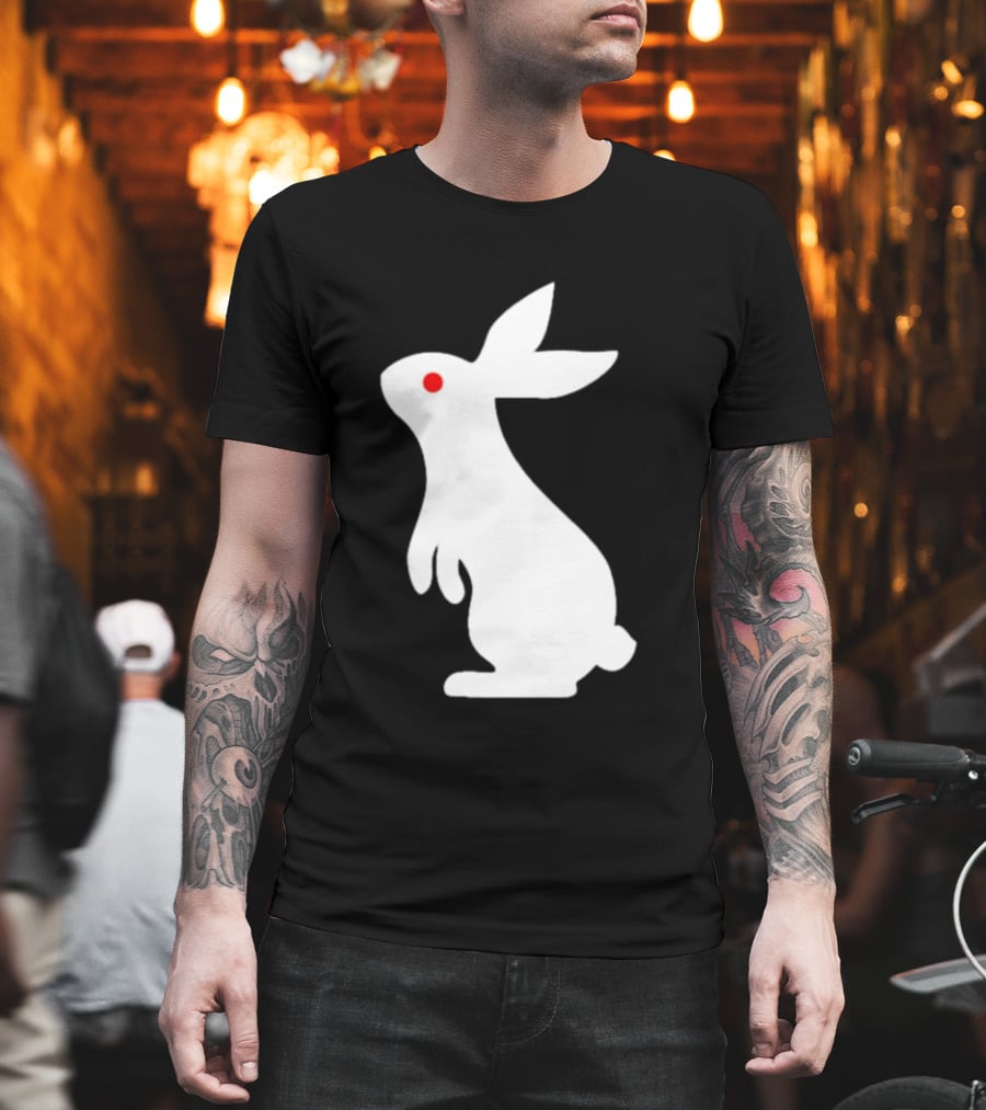 Rabbit Feed Your Head White Rabbit Red Eye T-Shirt