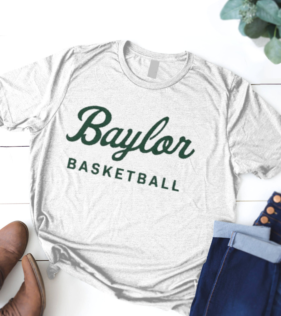 Baylor Basketball Green Text T-Shirt
