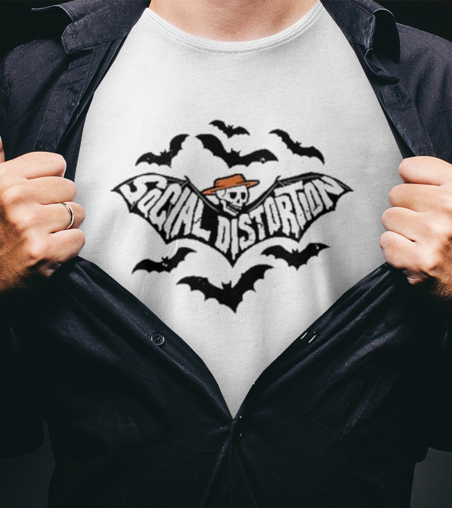 Social Distortion Skelly Bat Orange T-Shirt