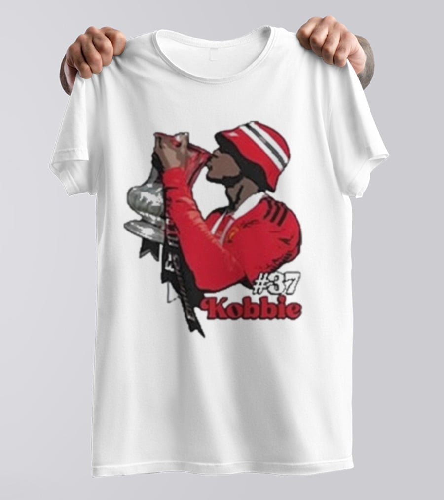 Kobbie #37 Cup Victory Celebration In Red Hoodie And Hat T-Shirt