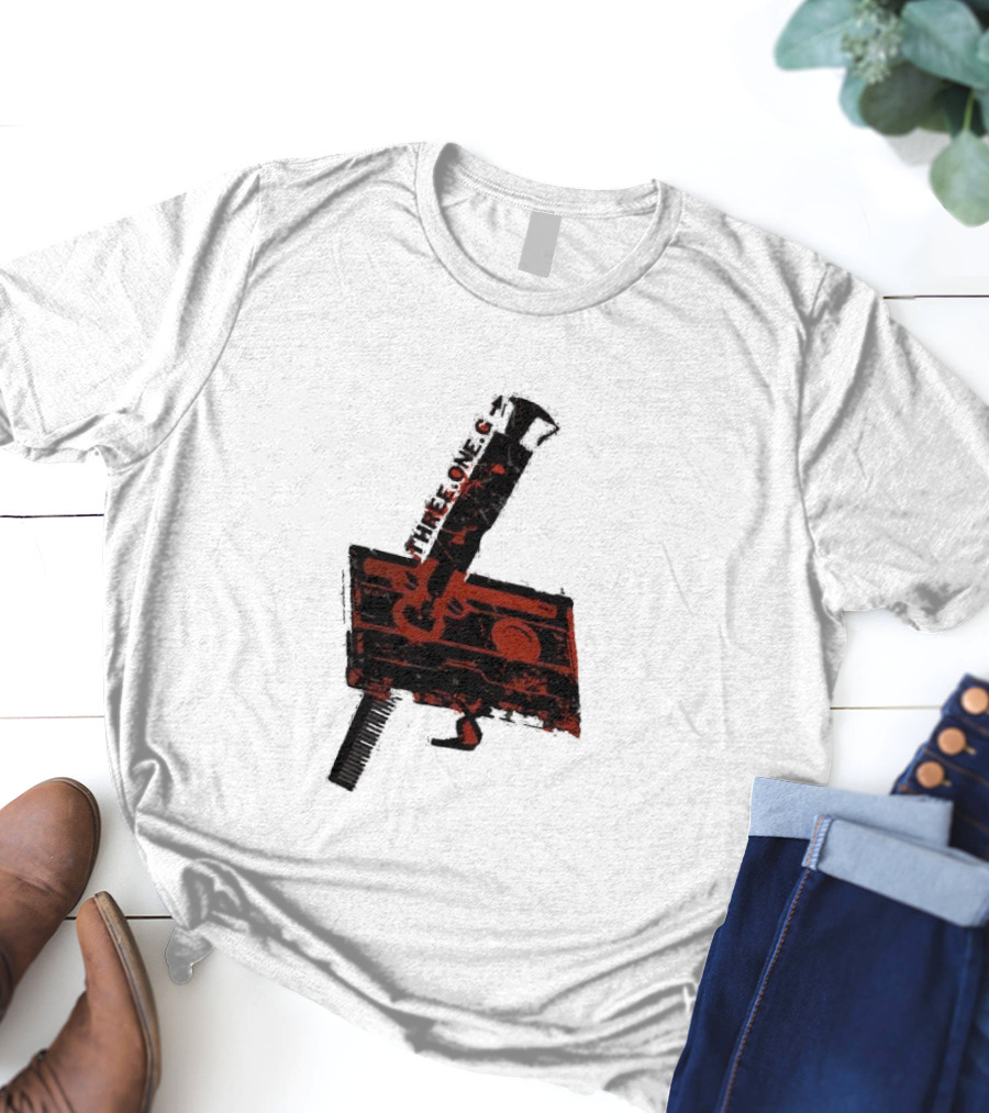 Three One G Records Sound Style Violence Cassette Gun Combination T-Shirt
