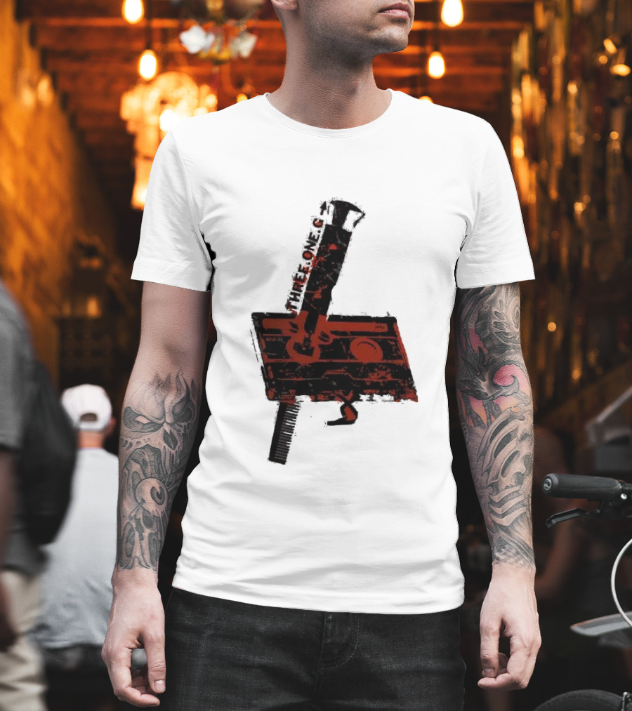 Three One G Records Sound Style Violence Cassette Gun Combination T-Shirt