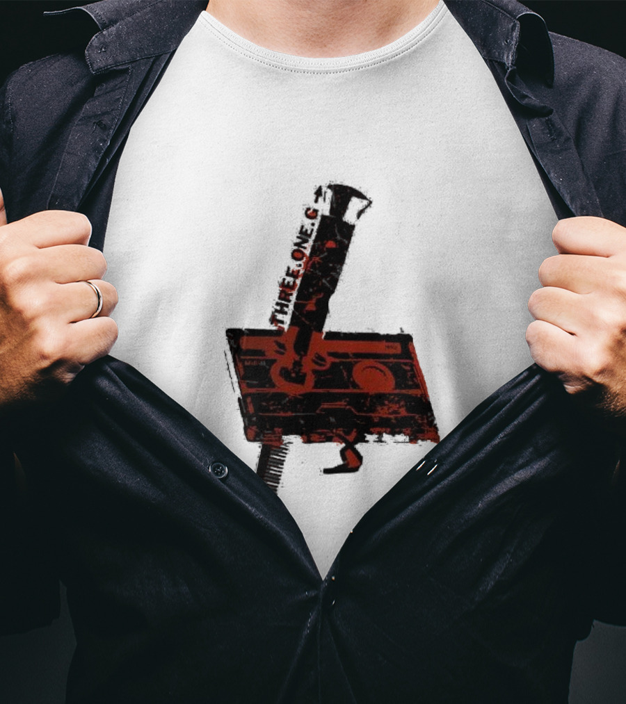 Three One G Records Sound Style Violence Cassette Gun Combination T-Shirt