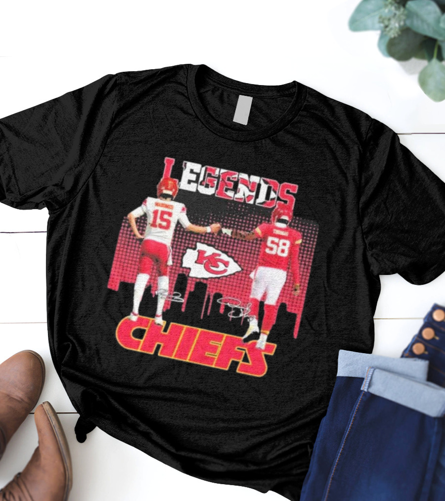 Legends Kansas City Chiefs Patrick Mahomes Derrick Thomas T-Shirt