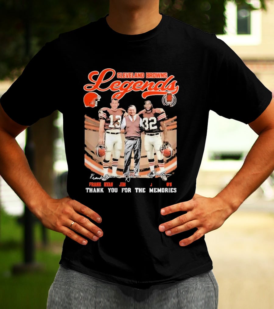 Cleveland Browns Legends Frank Ryan Jim Brown Jim Donovan Thank You For The Memories T-Shirt