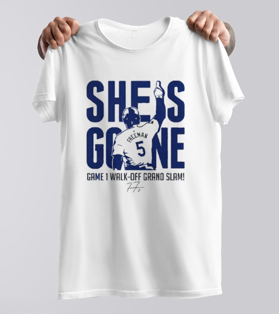 Freddie Freeman She Is Gone Baseball Game 1 Walk-Off Grand Slam T-Shirt
