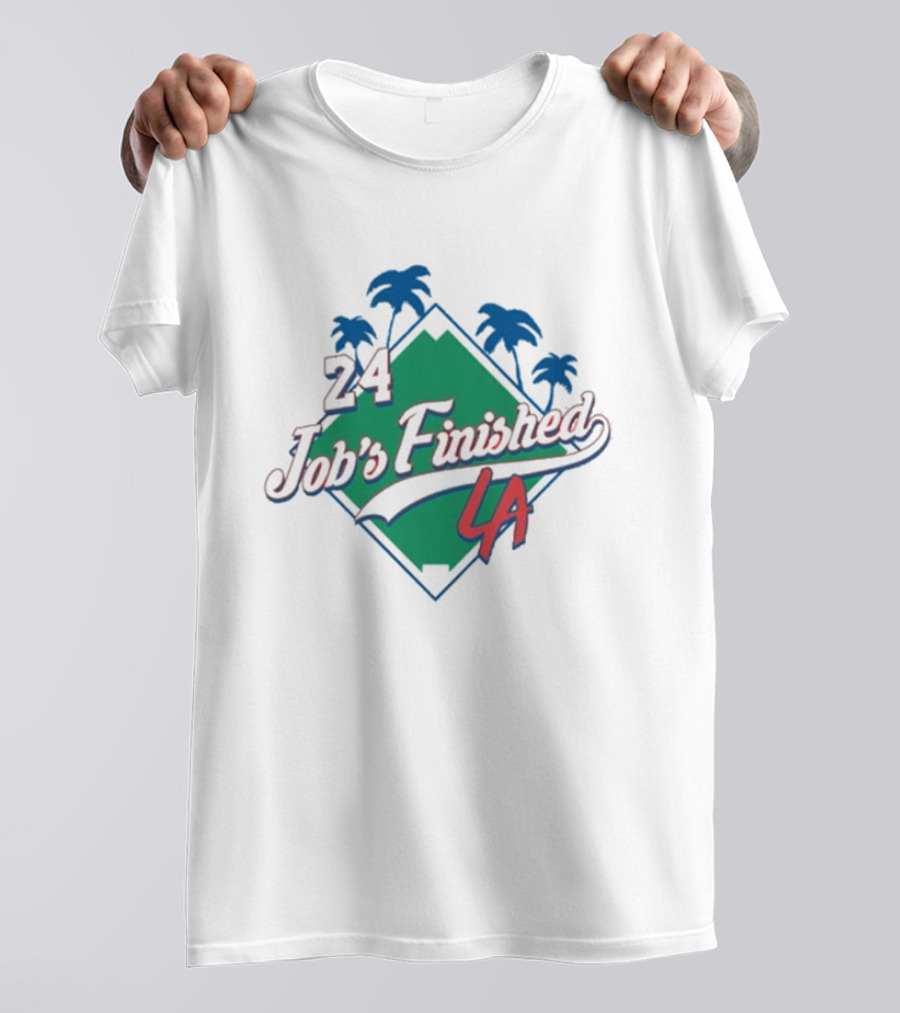 Jack Flaherty Dodgers LA 24 Job’s Finished Palm Trees T-Shirt