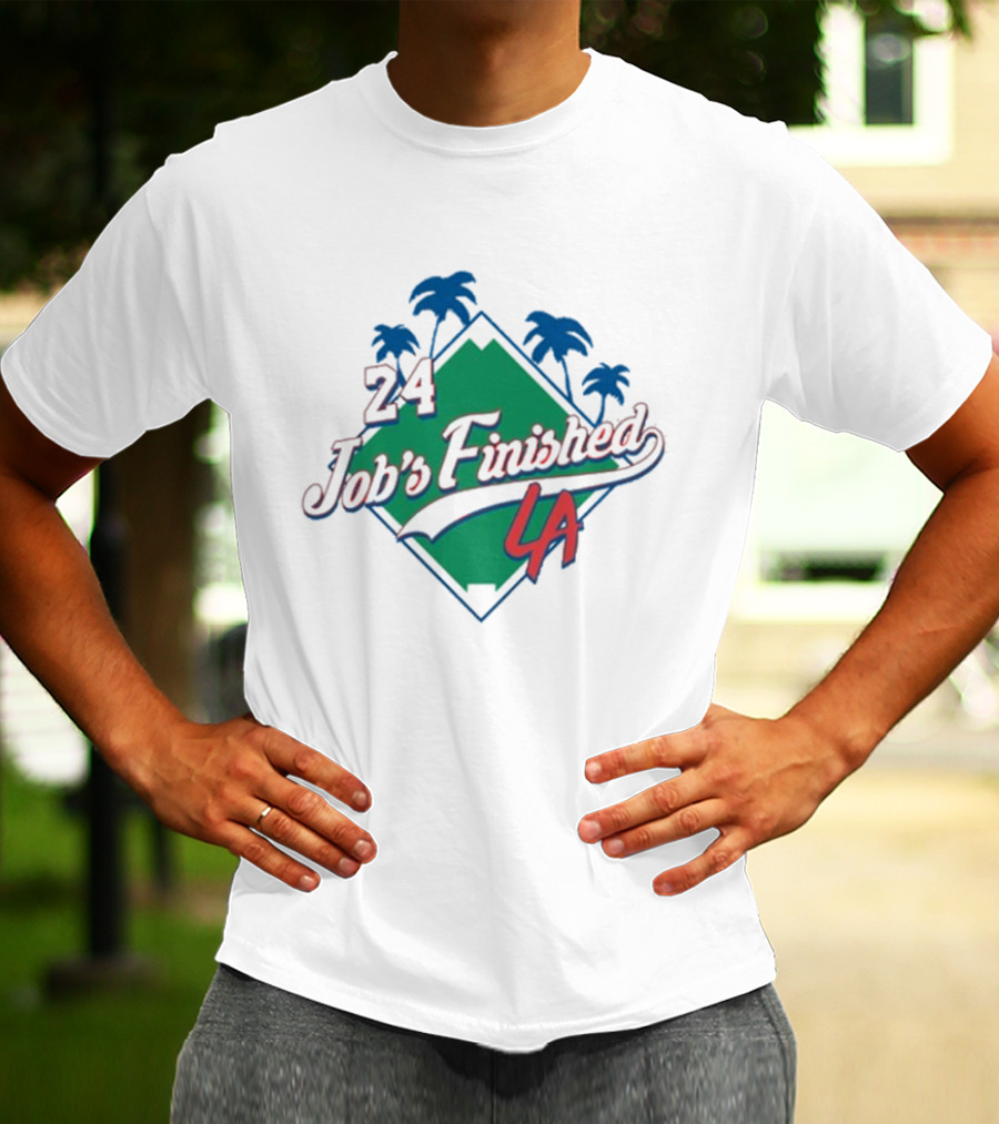 Jack Flaherty Dodgers LA 24 Job’s Finished Palm Trees T-Shirt
