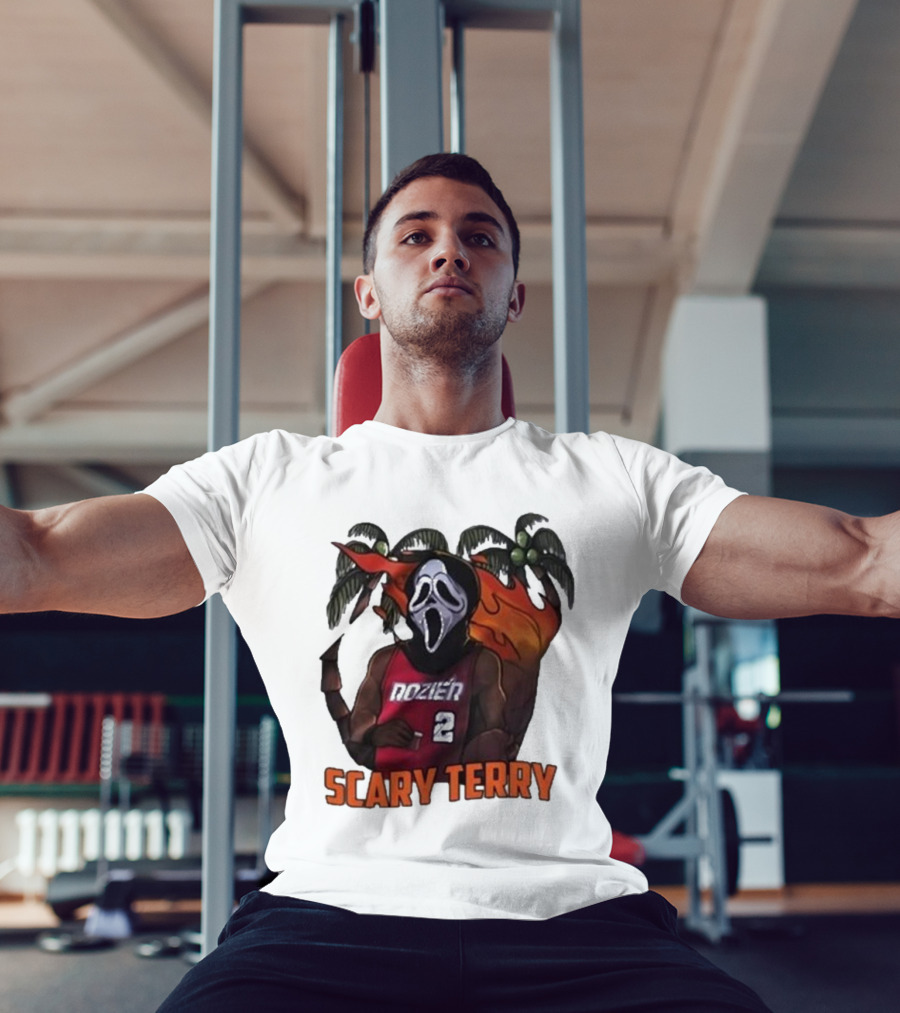 Scary Terry Rozier 2 Ghostface Basketball Tropical Flame Costume T-Shirt