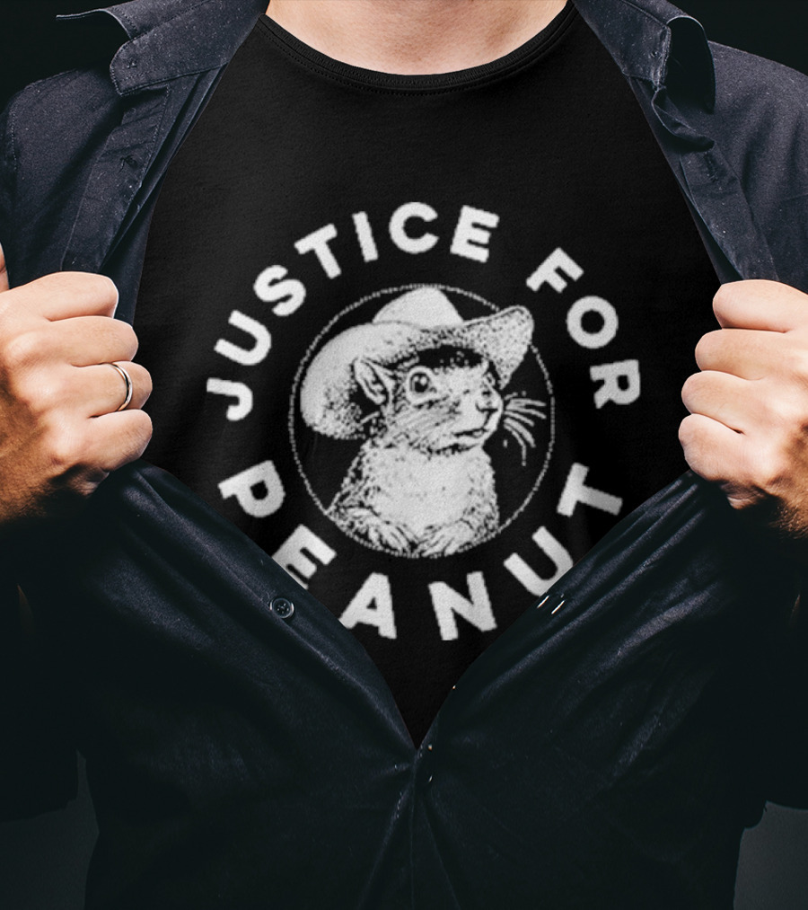 Justice For Peanut Cowboy Hat Squirrel T-Shirt