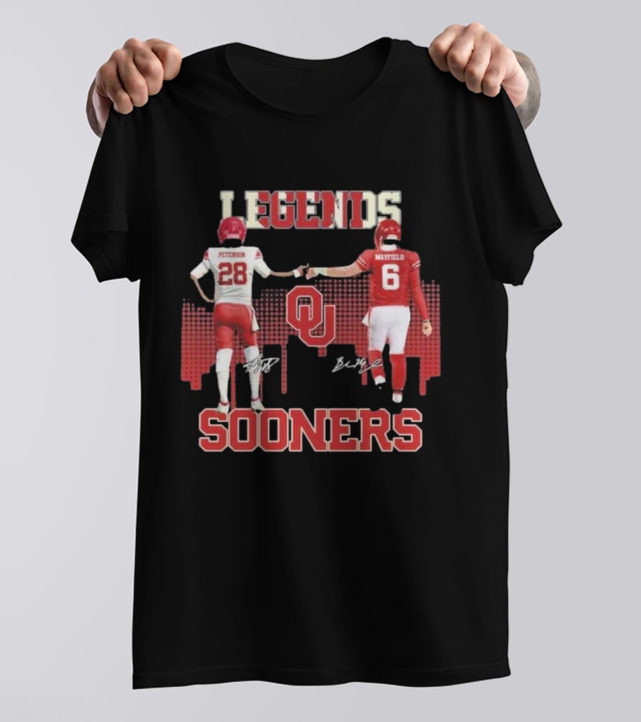 Legends Sooners Oklahoma Adrian Peterson Baker Mayfield T-Shirt