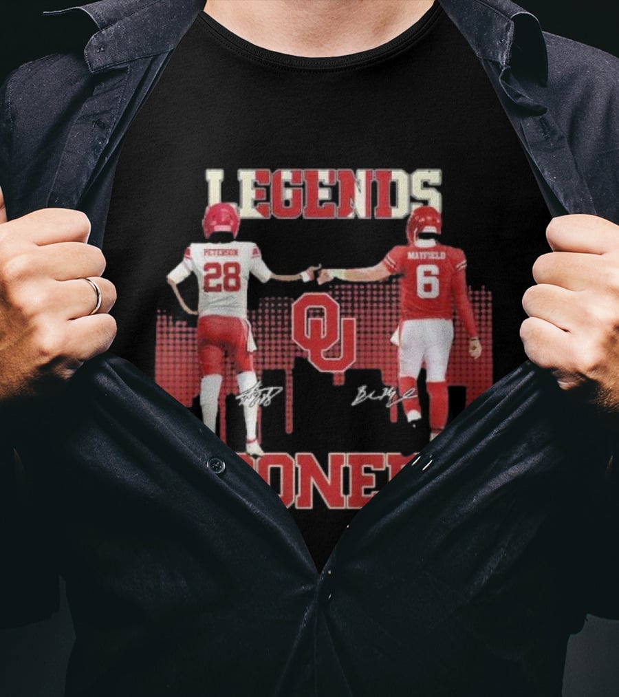 Legends Sooners Oklahoma Adrian Peterson Baker Mayfield T-Shirt