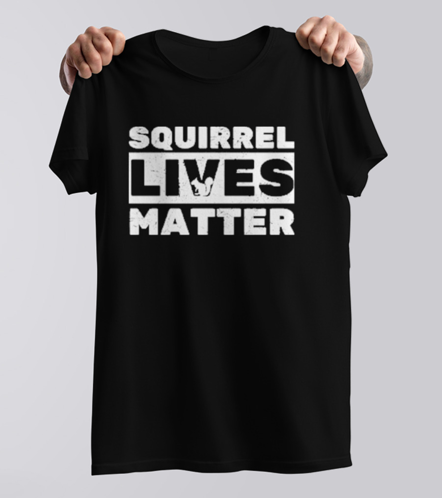 Squirrel Lives Matter Black Bold Text Logo With Squirrel T-Shirt