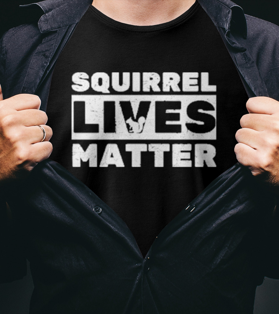 Squirrel Lives Matter Black Bold Text Logo With Squirrel T-Shirt