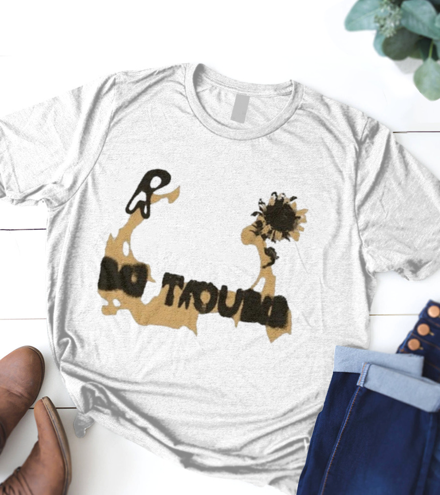 Big Trouble Beige Sunflower T-Shirt