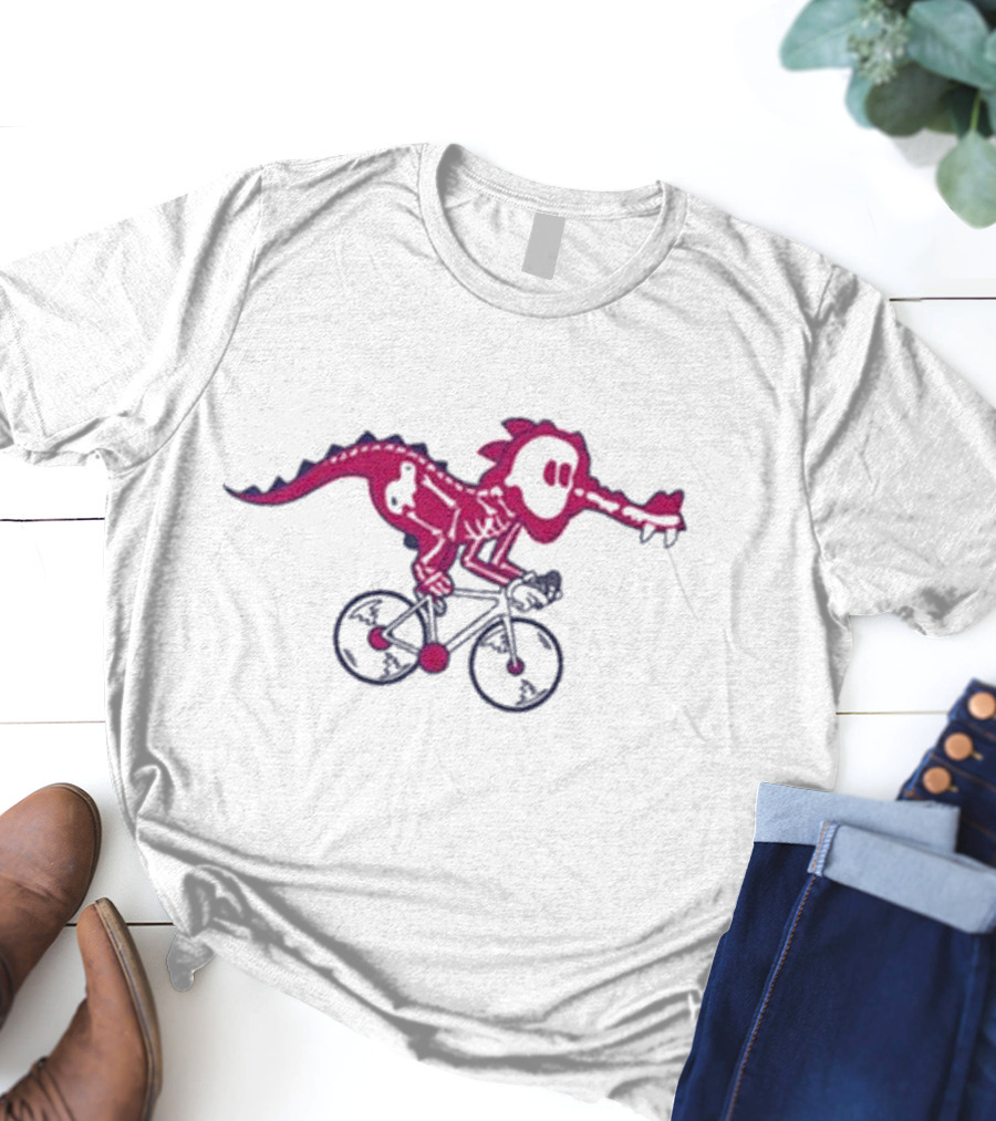 Ef Pro Cycling Skeleton Dinosaur On Bike T-Shirt