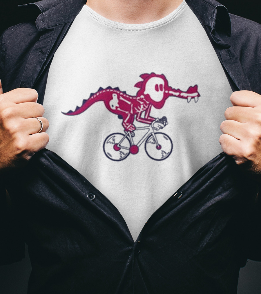 Ef Pro Cycling Skeleton Dinosaur On Bike T-Shirt