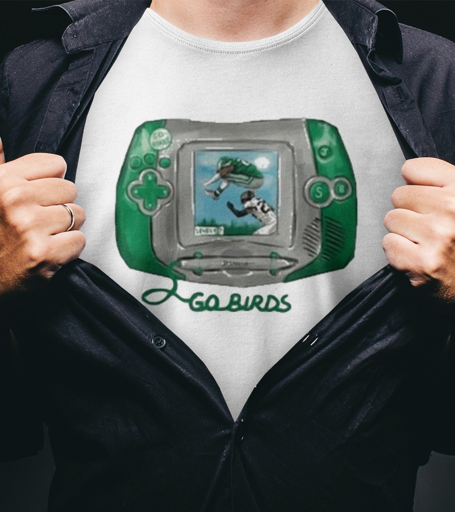 The Basement Yard Tby Radio City Ivory New Go Birds Retro Handheld Gaming Football T-Shirt