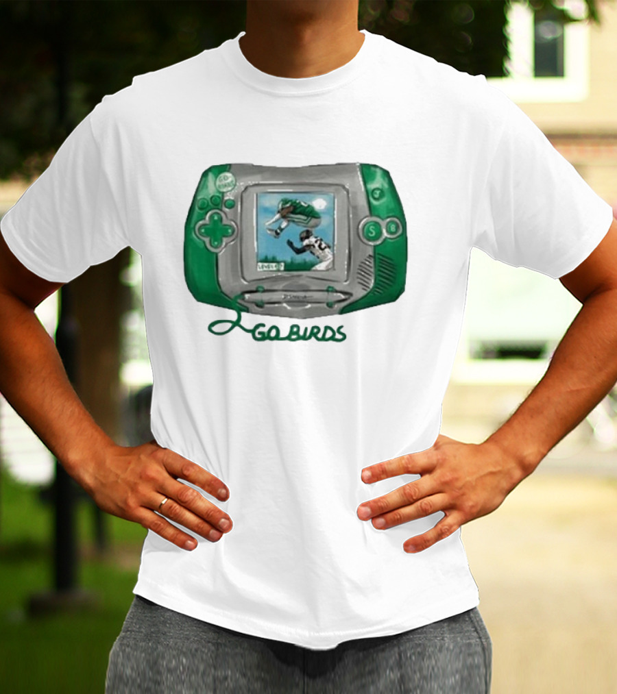 The Basement Yard Tby Radio City Ivory New Go Birds Retro Handheld Gaming Football T-Shirt