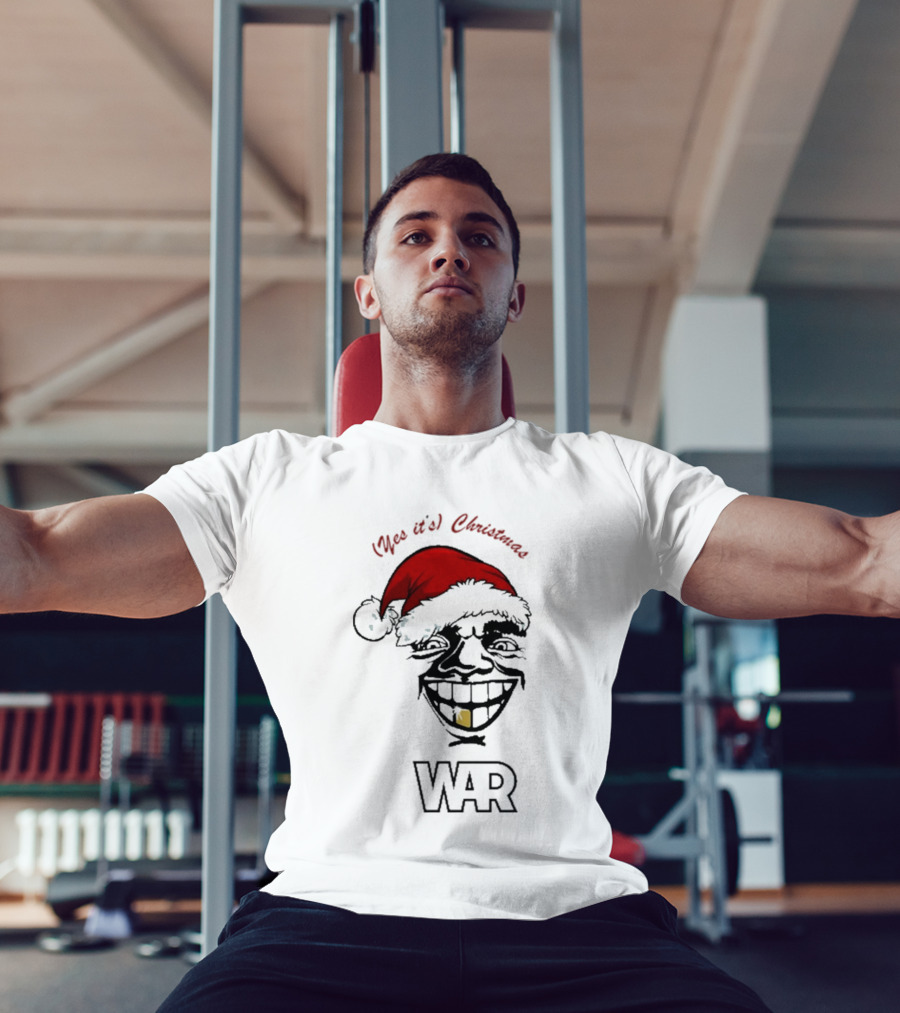 WAR Yes It’s Christmas Santa Grinning Face T-Shirt