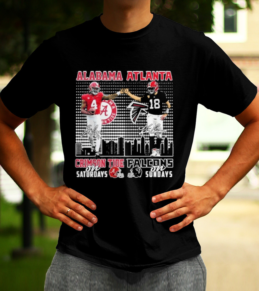 Alabama Atlanta Crimson Tide On Saturdays Falcons On Sundays T-Shirt