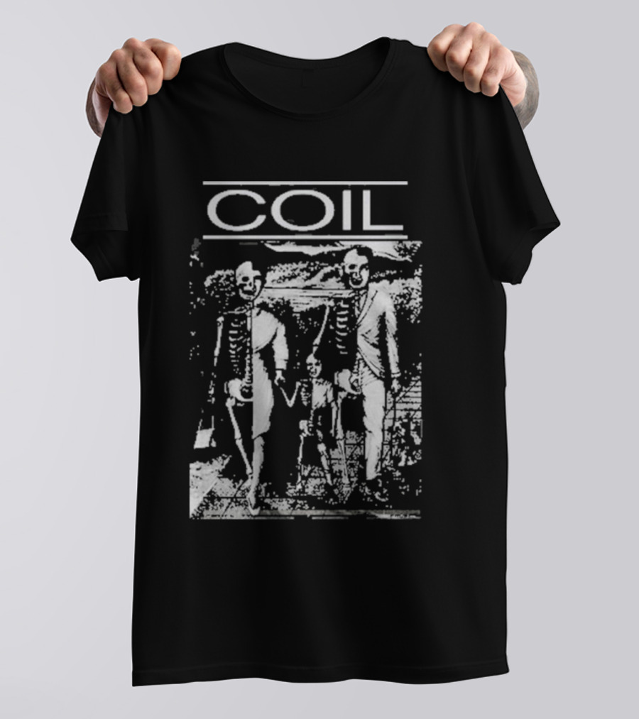 COIL Unnatural History Compilation Bela Lugosi Makes Tracks Skeleton Family T-Shirt