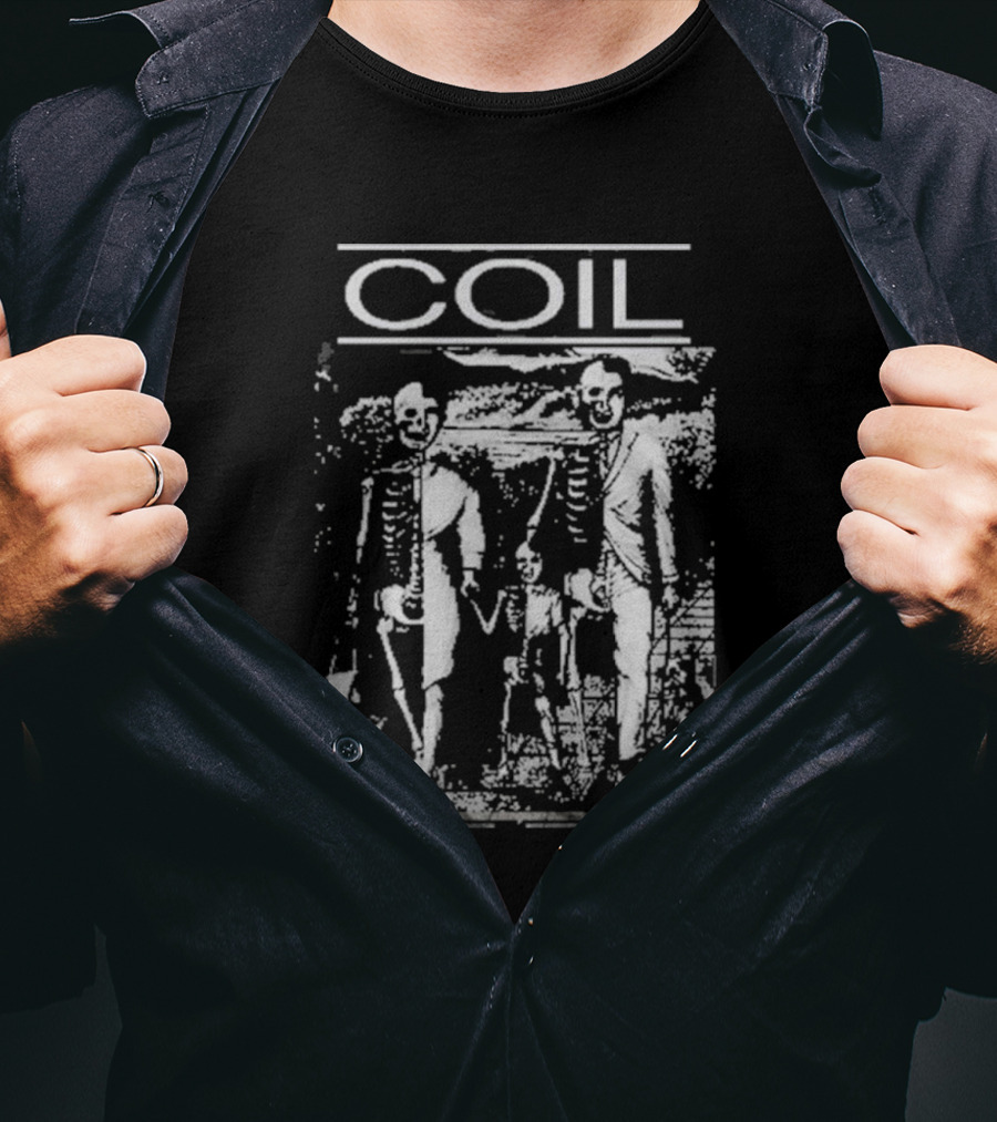 COIL Unnatural History Compilation Bela Lugosi Makes Tracks Skeleton Family T-Shirt