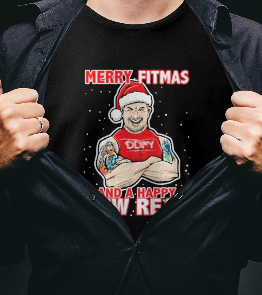 Merry Fitmas And A Happy New Rear DDPY Santa Hat Tattoos T-Shirt