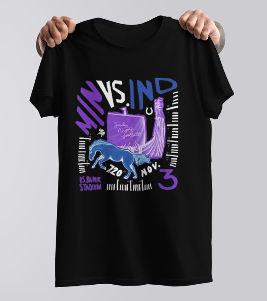 MIN VS. IND Sunday Night Football U.S. Bank Stadium Nov 3, T-Shirt