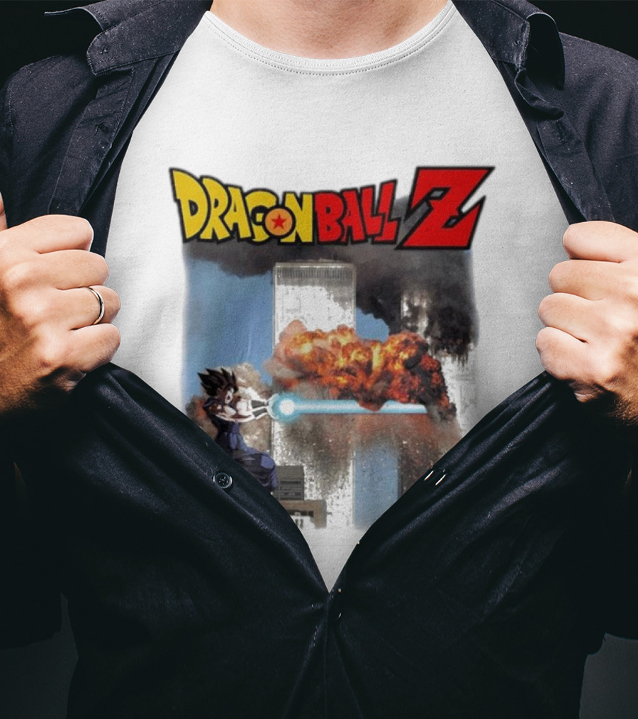 Dragon Ball Z Vegito 9/11 Twin Towers Controversial Image T-Shirt