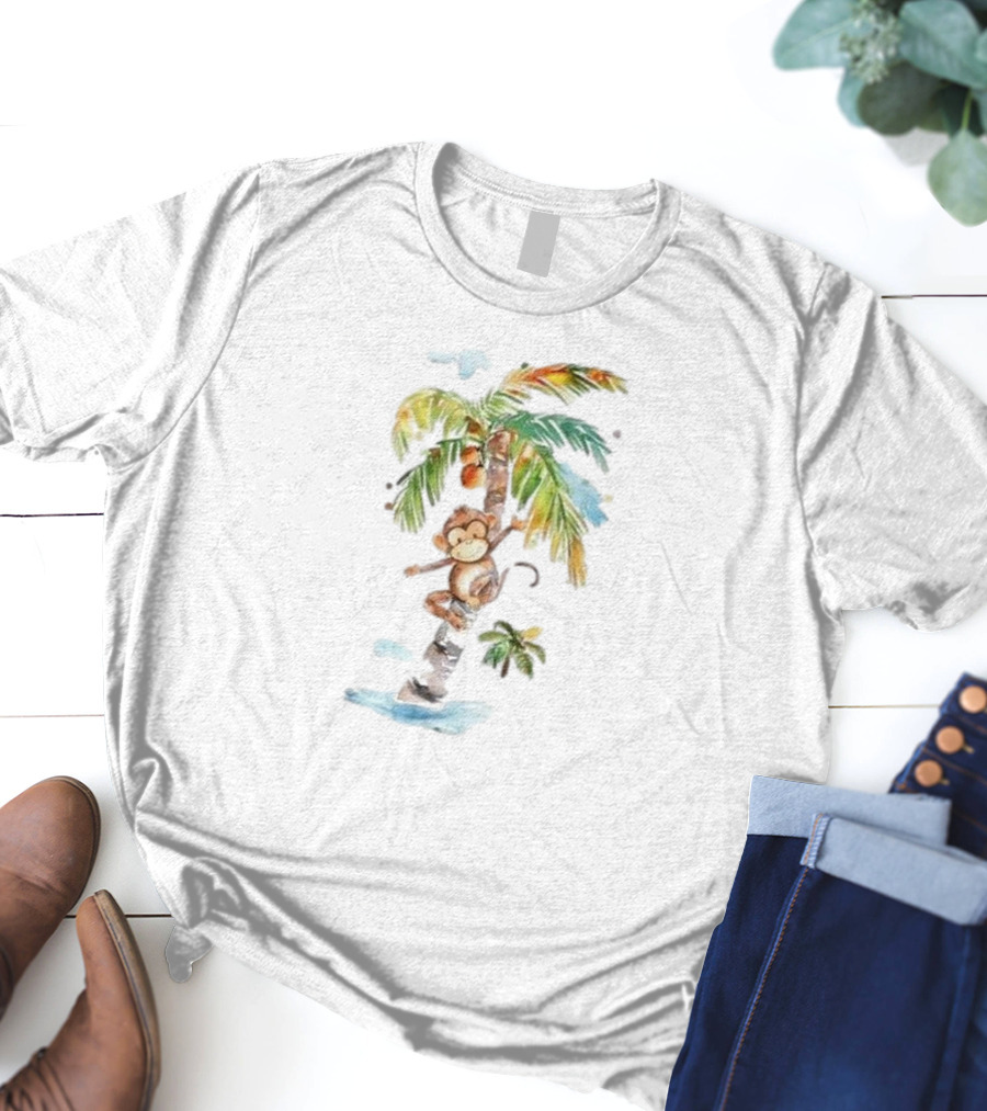 You Think You Just Fell Out Of A Coconut Tree Monkey And Palm T-Shirt
