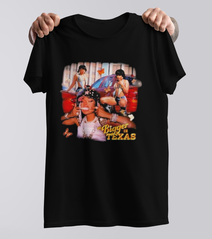 Bigger In Texas Retro Car And Girls T-Shirt