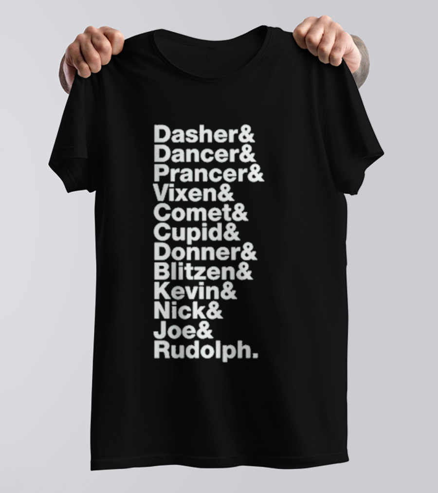 Reindeer X Jonas Brothers Kevin Nick Joe Green Playlist T-Shirt