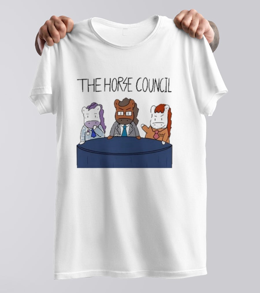 Jimothy Cool The Horse Council Cartoon Panel Meeting T-Shirt