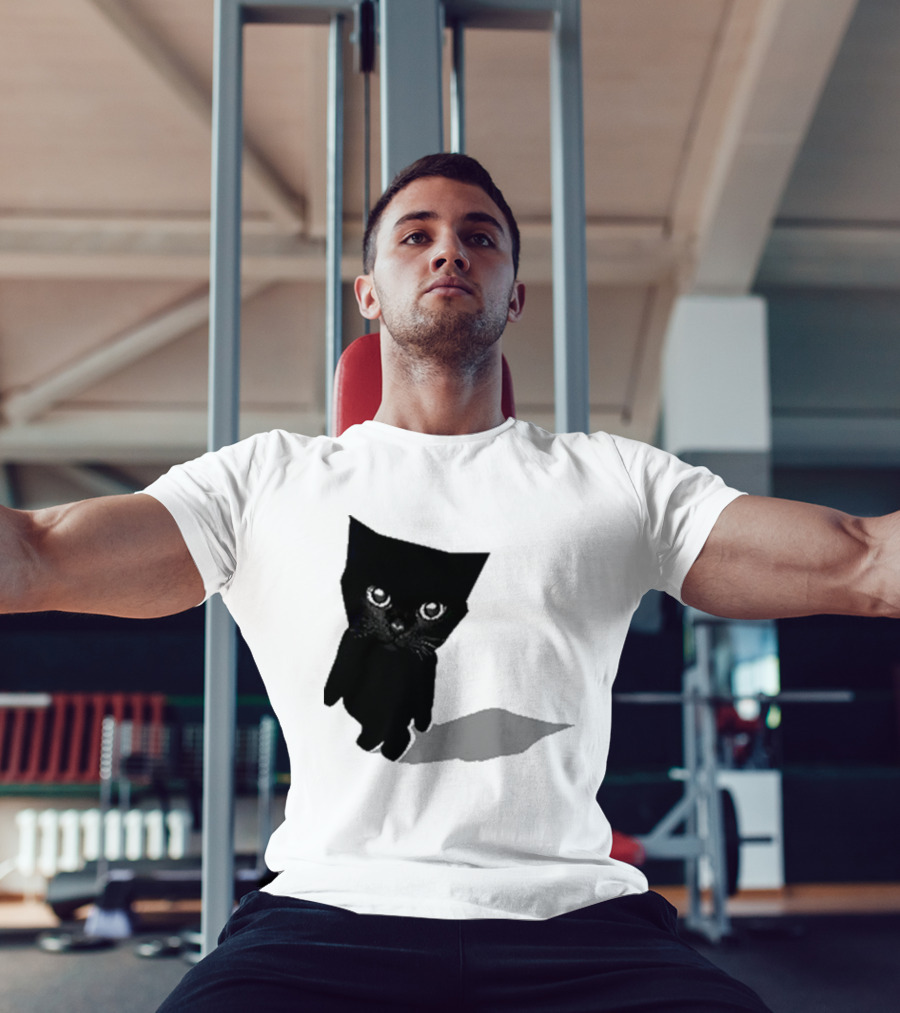 Sluj Art Bro Cute Black Cat Pixelated T-Shirt