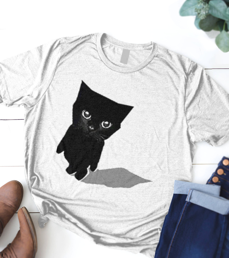 Sluj Art Bro Cute Black Cat Pixelated T-Shirt