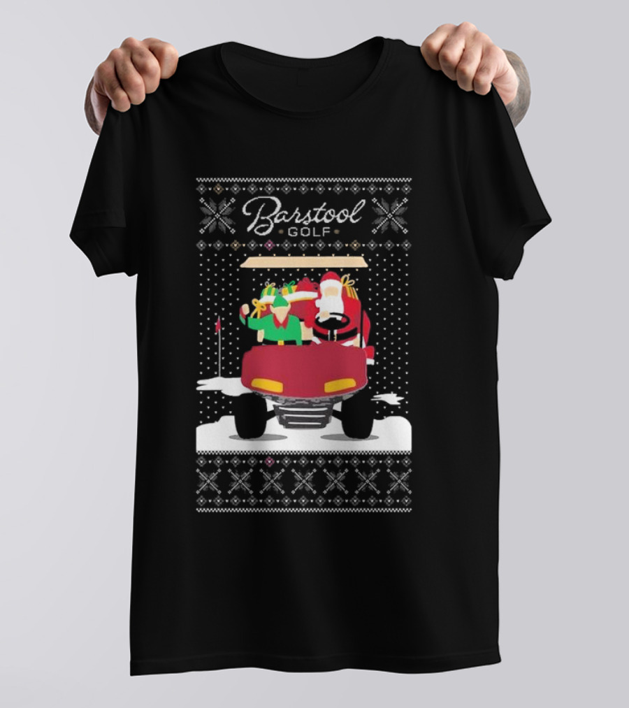 Golf Santa Golf Cart Ugly Christmas T-Shirt