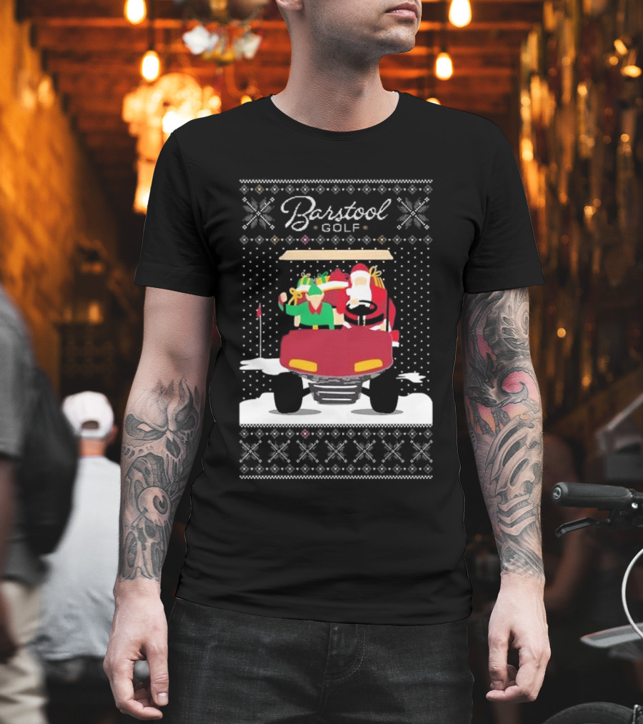 Golf Santa Golf Cart Ugly Christmas T-Shirt