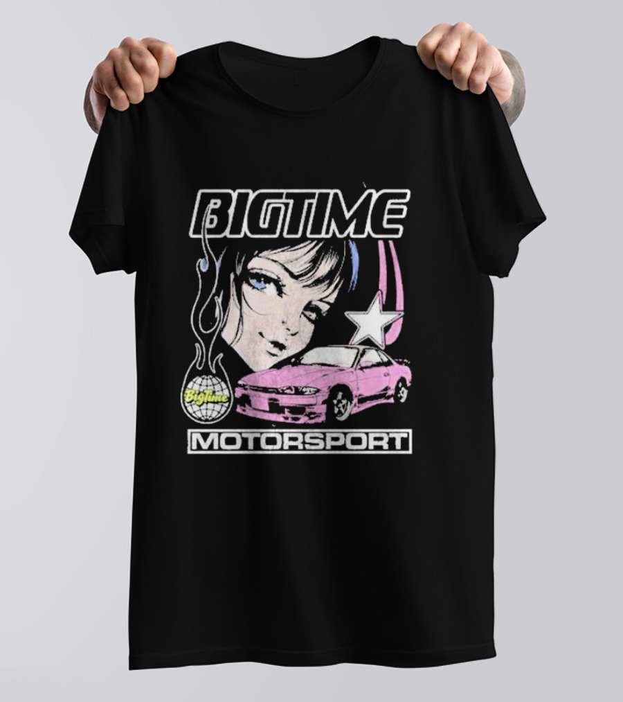 BIGTIME Motorsport Anime Car Girl Star T-Shirt